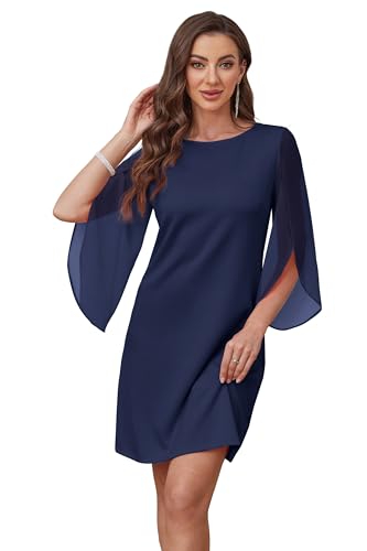 Image of RUMIA Womens Cocktail Dresses Flutter Sleeve Wedding Guest Dresses for Women 2026 Trendy