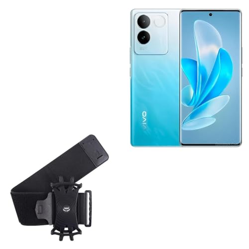 BoxWave Holster Compatible with vivo S17e - ActiveStretch Sport Armband, Adjustable Armband for Workout and Running - Jet Black