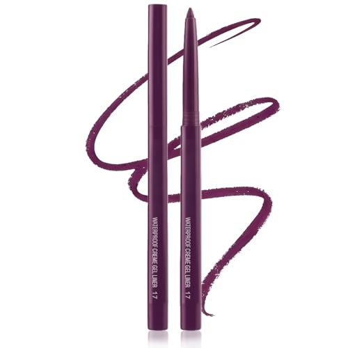 Long-Lasting Waterproof Gel Eyeliner Pen, Fine Tip for Precise Lines & Smudge-Proof All Day Wear, Mature Women Makeup, Midnight Plum, 1PCS