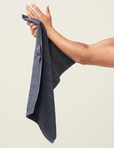 Image of DAMENSCH 100% Cotton Hand Towel, Super Soft Gym Towel for Men Workout, Ultra Absorbent Kitchen Towels Cotton, Quick Dry, Long Lasting Colours Hand Towel Set-Twilight Grey