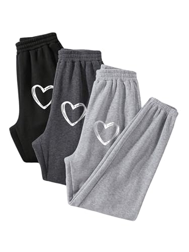Floerns Pantalones deportivos para mujer, 3 piezas, con estampado...