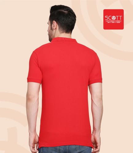 Image of Scott International Men's Rich Cotton Regular Fit Striper Polo T-Shirt |
