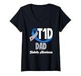 Photo Gallery donna t1d papà diabete tipo 1 awareness bold dichiarazione maglietta con collo a v Photo Gallery donna t1d papà diabete tipo 1 awareness bold dichiarazione maglietta con collo a v