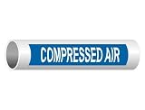 ComplianceSigns.com Compressed Air (White Legend On Blue Background) ASME A13.1 Pipe Label Decal, 8x