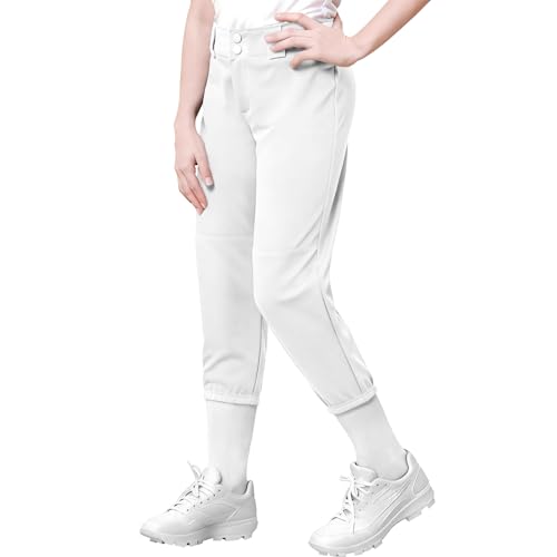 QBK 2T-13Years Girls Softball Pants Kids Youth Boys Baseball Practice Pant Toddler tee Ball PantsWhite3T