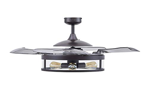 Fanaway 212927010 Classic Retractable 4-Blade 3-Light Ac Ceiling Fan, 48 Inch, Antique Black And Smoke #TOP6