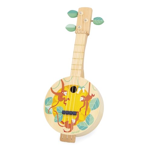 Banjo de madera infantil Janod J07661 con cuerdas duraderas de repuesto 3