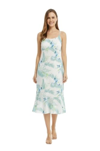 Image of Women's Hawaiian Mermaid Ruffle Dress Signature Prints | Mermaid Silhouette; Ruffle Hem; Soft Rayon Fabric; Signature Floral Prints; Resort Vacation Style