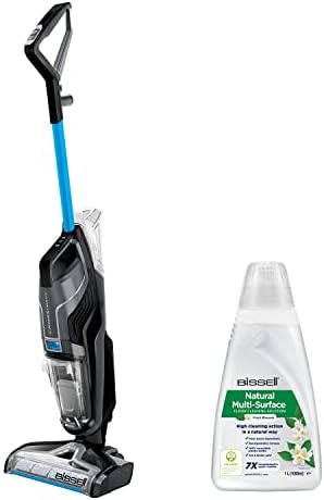 BISSELL CrossWave C6 Bezprzewodowy | Odkurzacz i Mop| System Zarządzania Zapachami | Wydajny Akumulator Litowo-Jonowy 36V | Zbiornik do Czyszczenia 820ml i Odzysku 620ml | Czarny/Niebieski | 3566N