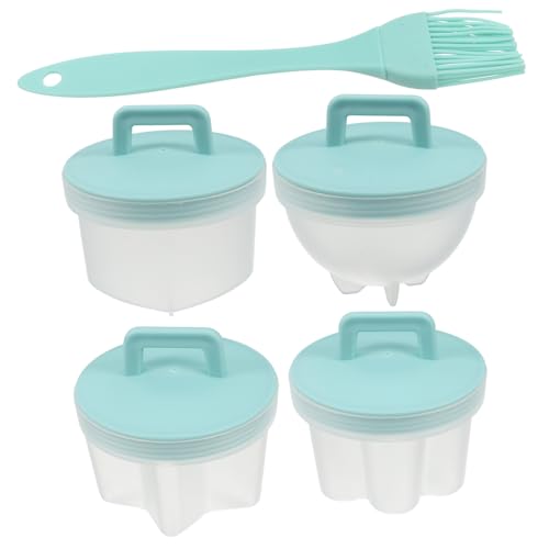PLAFOPE 4個 卵蒸し器 プラスチック卵メーカー プラスチック製の卵カップ ポーチドエッグカップ エッグカップホルダー 卵型 調理用の卵ホルダー プラスチック卵カップ Pp Sky-blue