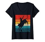 Photo Gallery donna bull riding rodeo cowboy western vintage bull rider regalo maglietta con collo a v Photo Gallery donna bull riding rodeo cowboy western vintage bull rider regalo maglietta con collo a v