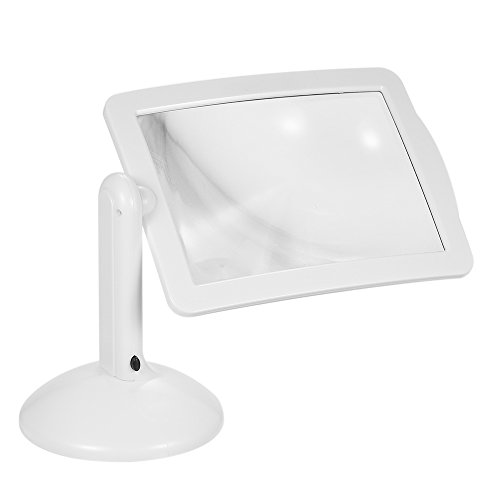 Roloiki Handsfree 3x leitura full-page lupa 2led ampliação wallfire lupa mesa de mesa desk lâmpada d