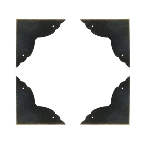 Image of Mcredy Table Corner Protectors, Bronze Box Corners Decorative, 16Pcs | Vintage Appearance, Rust-Proof Metal, Easy to Install with Screws, Ideal for Safeguarding Box, Table or Cabinet Corners