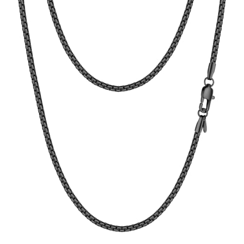 Image of PROSTEEL Stainless Steel Flat Box Link Chain Necklace for Men