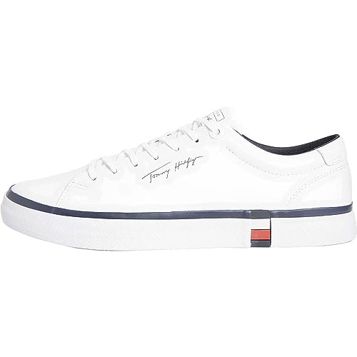 Tommy Hilfiger Modern Vulc Corporate Leather Vulkanisierte Sneaker, Herren, Weiß (White), 43 Eu