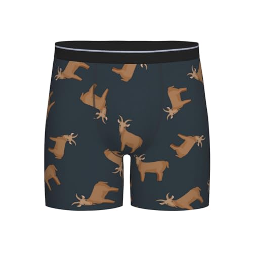 Minimalist Cute Goat Cartoon Mens Extended Underwear Length Boxer Briefs Comfort Breathable Underwear For Men2