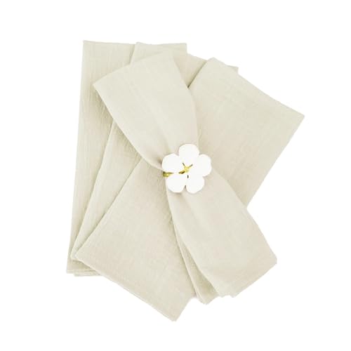 Serviettes table en coton réutilisables 30x45cm lot 100pcs ivoire fête