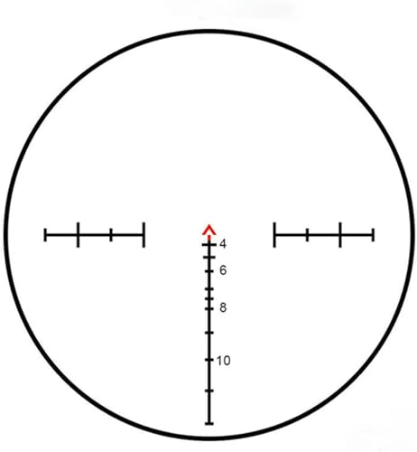 LOTGAUEN 4x32 Prism Scope with Red Fiber Optic Chevron, Black - Thumbnail 2