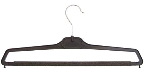 HAGSPIEL 10 St. Hosenbügel aus Kunststoff, vernickelter Haken, Made in EU (Hosenbügel Kunststoff mit Schaumstoff)