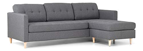 Dynamic24 Ecksofa Mars grau Stoffsofa Eckgarnitur Couchgarnitur Couch Sofa Wohnlandschaft