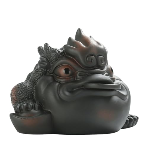 Animal de Compagnie thé Crapaud Doré en Sable Violet ENGENDER d'Art Chinois - 2