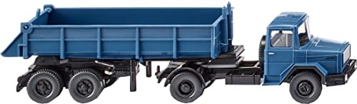 Wiking 067706 rear tipper saddle train (Magirus Deutz) brilliant blue - miniature model - not a toy, 1:87