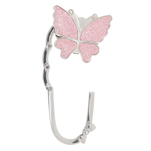 Mikikit Matte Finish Butterfly Desk Bag Hook Handbag Holder for Table Office Accessories for Women Desk