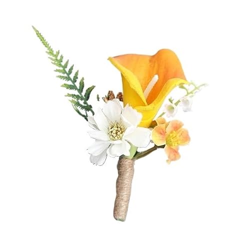 HUFFA Artificial Wedding Corsages for Groom and Bride - Elegant Floral Accessories for Special Occasions(Stylefour)