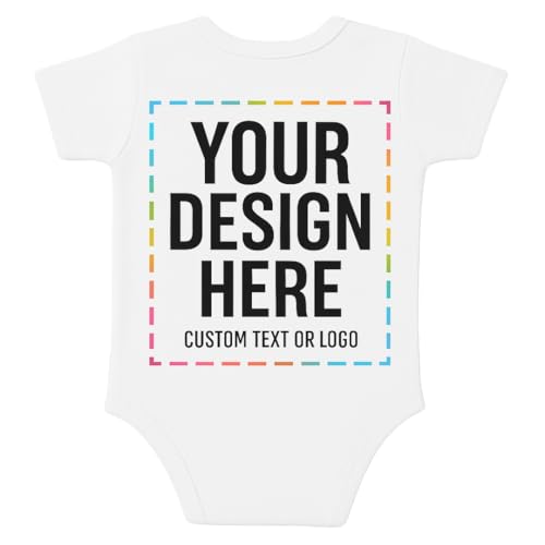 Personalized Custom Kids Baby Romper Onesie T-shirt Bodysuit Add Your Own Text Image Photo of Boy Girl 100% Polyester White2