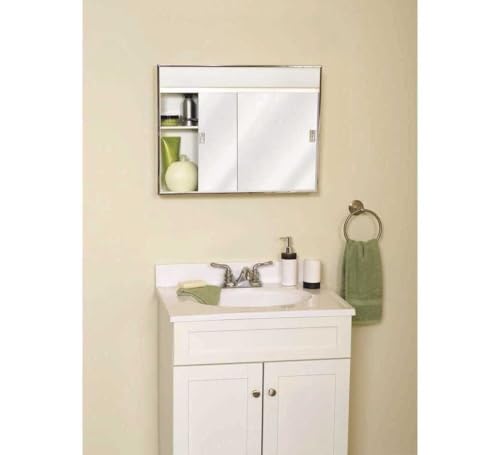 American Pride 701L Series Sliding Medicine Cabinet, 2 Light with Courtesy Outlet, 24" - Thumbnail 2