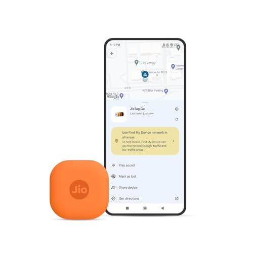 Image of JioTag Go |India's First Android Tag | Google Find My Device Item Finder| Worldwide Tracking for Keys, Wallets, Luggage, Gadgets and More|1+1 Year Battery|No SIM Needed|BT 5.3|for Android Only