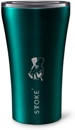 Sttoke Leakproof Ceramic Reusable Coffee Cup 12 oz, Satin Green