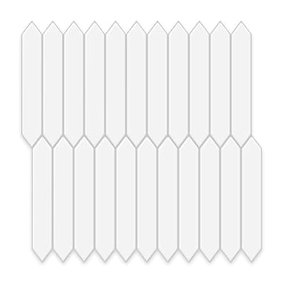 Tretizl 10 Sheets Thicker Peel and Stick Backsplash, 12"x12" Peel and Stick Wall Tiles, Hexagon Look Tiles Backsplash for Kitchen and Bathroom, White