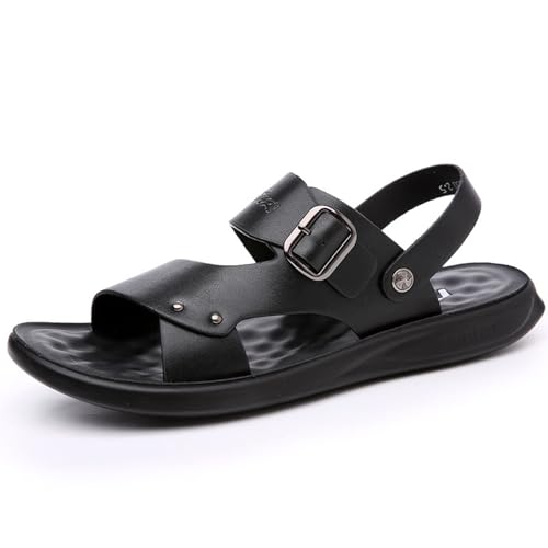 Men's Summer Fashion Sandals, Casual Handmade Beach Shoes, Closed Toe Soft Fisherman Shoes with Buckles