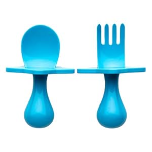 Nooli First Self-Feeding Utensils USA-Made, BPA-Free Spoon & Fork Set for Babies & Toddlers Ages 6+ Months Anti-Choke…