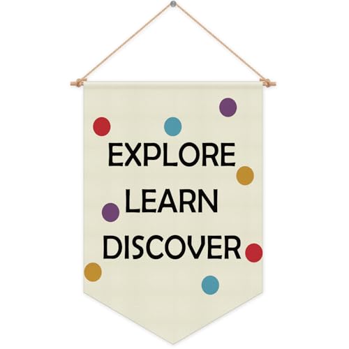 Kids Playroom Wall Banner for Kids Boys Girls Hanging Pennant Flag Learning Banner for Classroom Nursery Playroom Living Room Office Wall Sign Decor Christmas Birthday Gifts Cotton Linen
