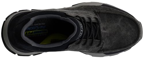 Skechers Mens Respected - Loleto Moc Toe Bungee Lace Slip On, Black/Grey, 13 M US