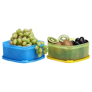 Varmora V Fresh Container | Organised Kitchen | Stackable | Durable | For Pulses,Cereals, Snacks, | Set of 2 |Assorted…
