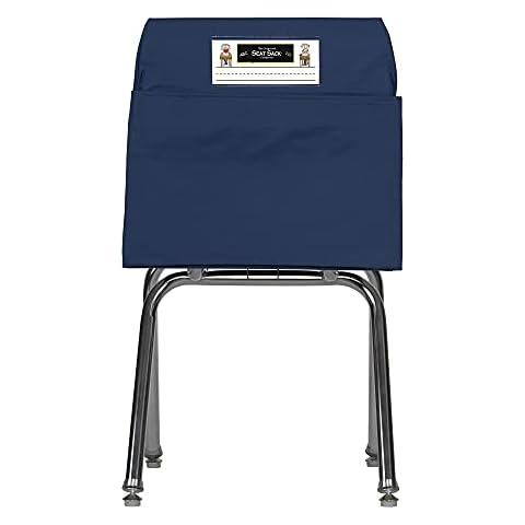 Seat Sack 14" Student Chair Storage Pocket for Classrooms, Blue - Perfect Over the Chair Pocket Organizer for Student Desks, Durable and Spacious Cover