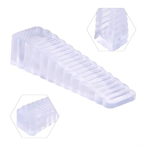 PureBowlic Cuña de tope de puerta de silicona, protector de suelo de goma antideslizante para oficina en casa, cuña de seguridad anticolisión para evitar golpes y ruido, se adapta a huecos de 4 a 26