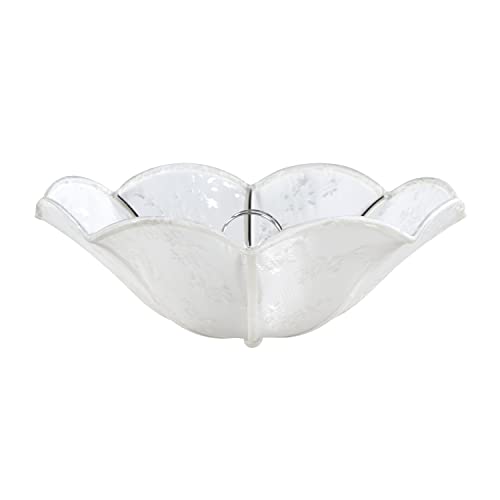 Image of Aspen Creative 52004 Ceiling Clip-on Lamp Shade, Transitional Design in White with Leaf Pattern, 13 inch Diameter x 5 inch Height