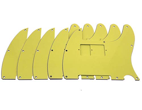 TD.Shopthuyduongls 5X Tele Guitar Pickguard Yellow 3 Ply for Telecaster
