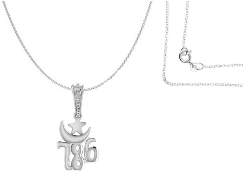 Pendentif argent sterling 786 de haute pureté 92.5% bijou religieux d'exception