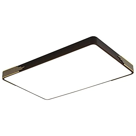 WFZRXFC Black rectangle with golden decoration LED Flush Mount Ceiling Light Three color temperature adjustable Ceiling Lighting Ultra-thin 2.36 inches Ceiling Lighting For hotel lobby guest bedroom Cover