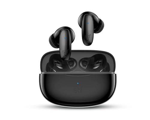 STF Audífonos inalámbricos TWS Icon | Batería De hasta 40 Horas | ENC Cancelación De Ruido Ambiental | Micrófono Incorporado (Negro)