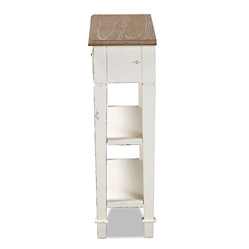 Baxton Studio Dauphine Traditional French 1-Drawer Accent Console Table, White #TOP5