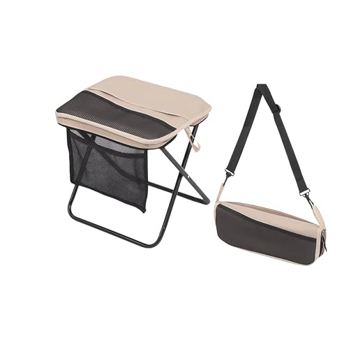 Fentefere 超軽量 折りたたみ椅子 アウトドアチェア 軽量 コンパクト 耐荷重120kgカーボンスチールフレーム 収納袋一体型 ショルダーストラップ付きおりたたみパイプ椅子キャンプ/BBQ/花見/登山/スポーツ観戦に最適 日本語説明書付き (カーキ)