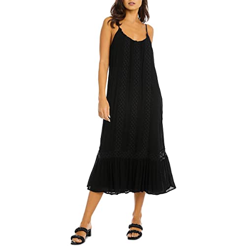 Karen Kane Women's Lace Trim Midi Dress, Blk, Medium #TOP20