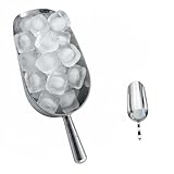 Geettcaifu 24oz Ice Cube Endurance Scoop, Cast Aluminum Shovel, Kitchen Utility Scoops With Finger Groove Handle, Ideal for Ice Cube, Coffee, Bean, Food, Candy, Flour, Popcorn Rust Free - Silver