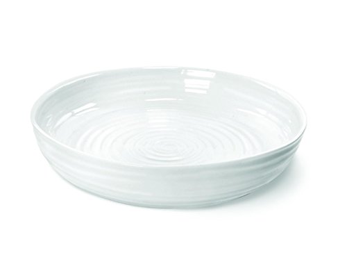 Portmeirion Sophie Conran 11 Inch White Fine Porcelain Round Roasting Dish, Freezer-to-Oven Bakeware for Cooking, Baking & Serving - Casserole Lasagna Pan, Microwave & Dishwasher Safe